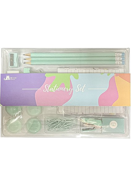 Ofis Seti, Karikatür Defter, Kalem, Uzun Kuyruk Klipsi, Zımba Seti (Yurt Dışından)