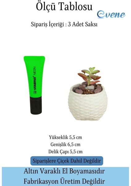 Mini Çiçek Saksı Küçük Sukulent Eskitme Kaktüs Saksısı 3'lü Set Sepet Örgü Model