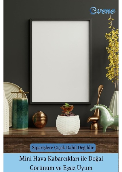 Mini Çiçek Saksı Küçük Sukulent Eskitme Kaktüs Saksısı 3'lü Set Sepet Örgü Model