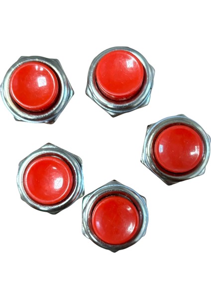 Korna Düğmesi Kırmızı Metal 5 Adet Fiyatıdır