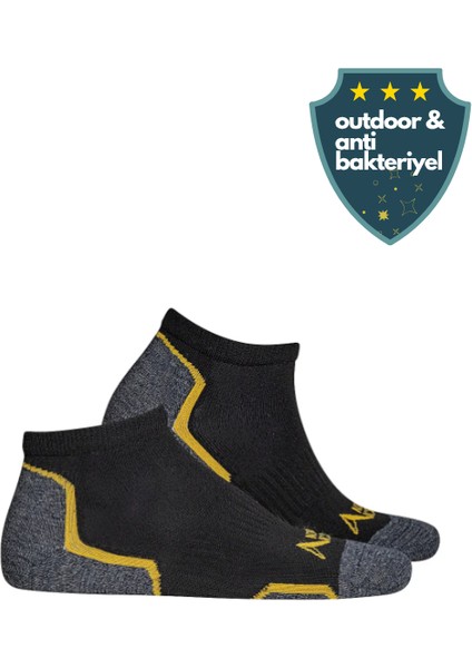 Erkek Spor Outdoor Patik Çorap – Ter Emici, Kaymaz, Fonksiyonel Yapı Siyah