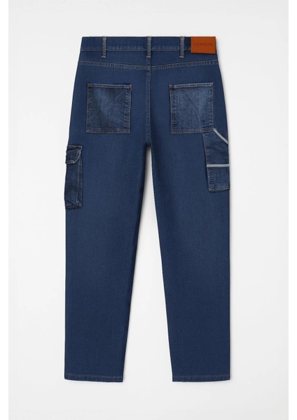 Erkek Regular Fit Kargo Cepli Jean Pantolon fırsatları