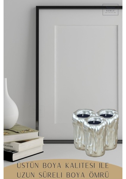 Şamdan Dekoratif Mumluk Şamdan Tealight Mum Uyumlu Erimiş Mum Büyük Model