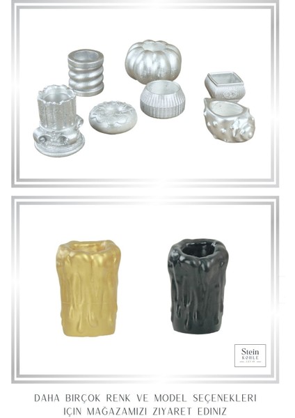 Şamdan Dekoratif Mumluk Şamdan Tealight Mum Uyumlu Erimiş Mum Büyük Model