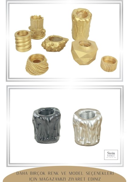 Şamdan Dekoratif Mumluk Şamdan Tealight Mum Uyumlu Erimiş Mum Orta Model