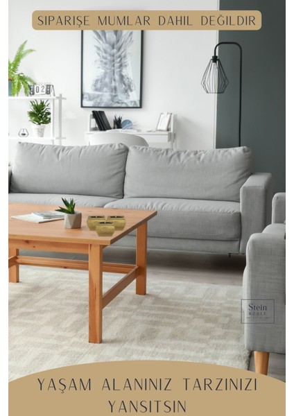 Şamdan Dekoratif Mumluk Altın Şamdan Set 3 Lü (Üçlü) Tealight Uyumlu Çizgili Çiçek Model