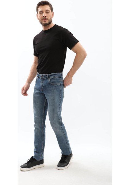 Erkek Koyu Mavi Regular Fit Jean Pantolon indirimleri