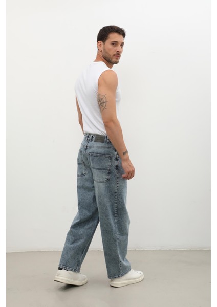 Erkek Skater Fit Jean Pantolon Buz Mavisi indirimleri