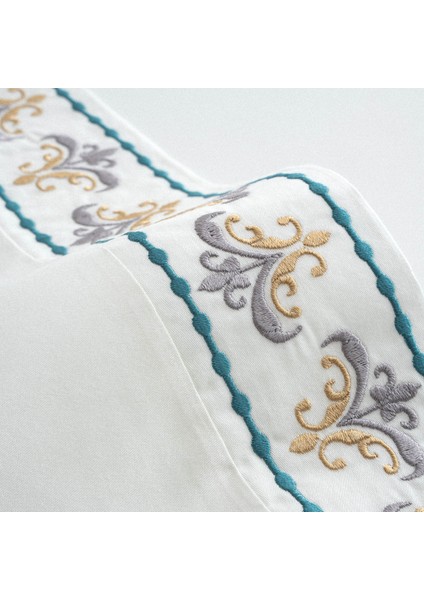 Mira Battal Boy Nevresim Takımı %100 Organik Pamuk Saten Nakışlı Krem 240X220 cm fırsatları