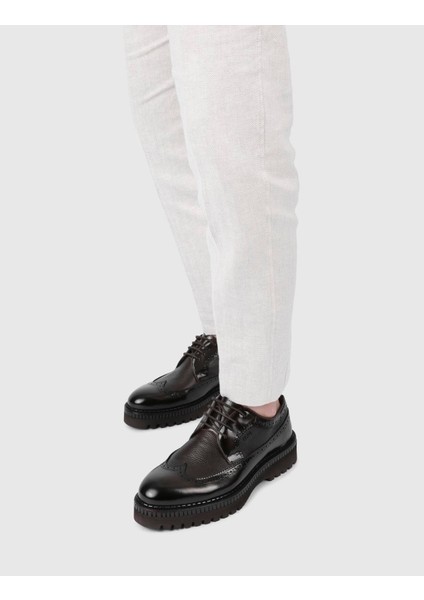 Manzi Hakiki Açma Deri Erkek Kahverengi Oxford Ayakkabı fiyatları