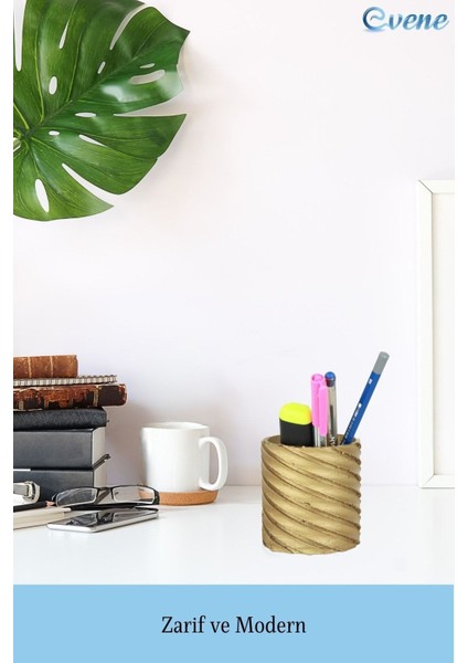 Kalemlik Altın Renk Masa Kalemliği Organizer Kalemlik Çapraz Model