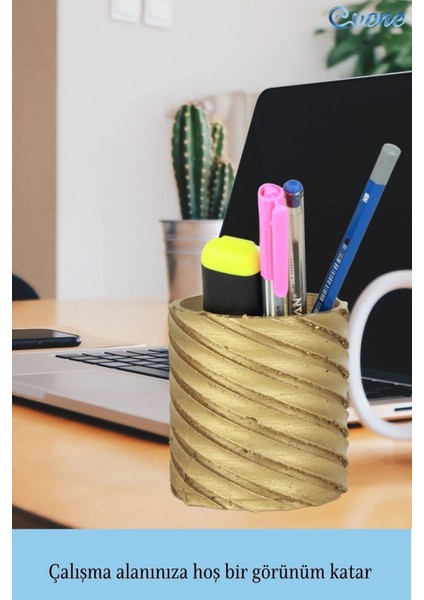 Kalemlik Altın Renk Masa Kalemliği Organizer Kalemlik Çapraz Model