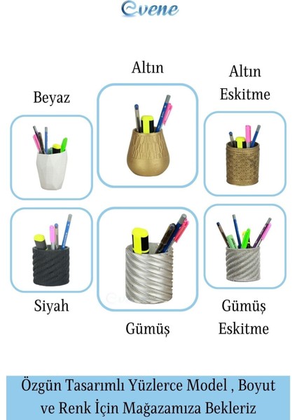 Kalemlik Altın Renk Masa Kalemliği Organizer Kalemlik Çapraz Model