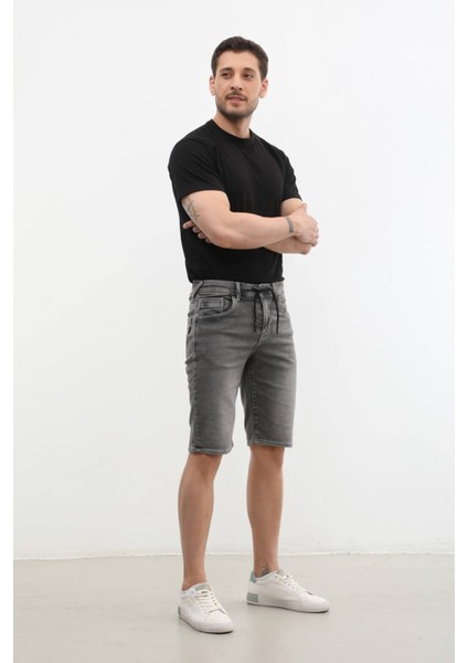 Erkek Likralı Bağcıklı Jean Şort fiyatları