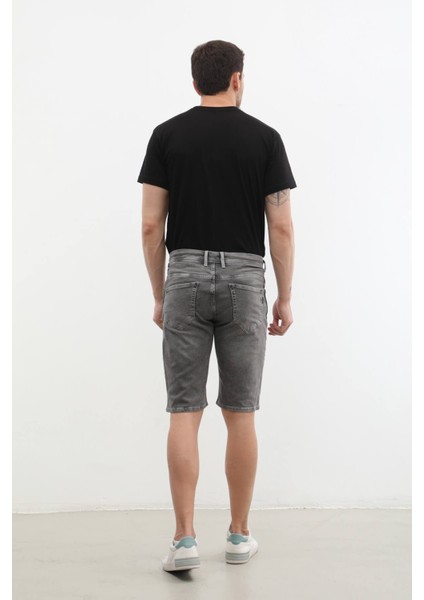 Erkek Likralı Bağcıklı Jean Şort indirimleri