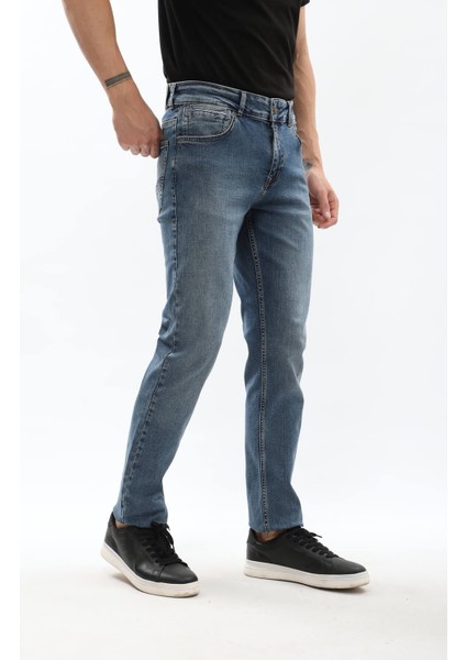 Erkek Koyu Mavi Regular Fit Jean Pantolon