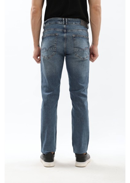 Erkek Koyu Mavi Regular Fit Jean Pantolon