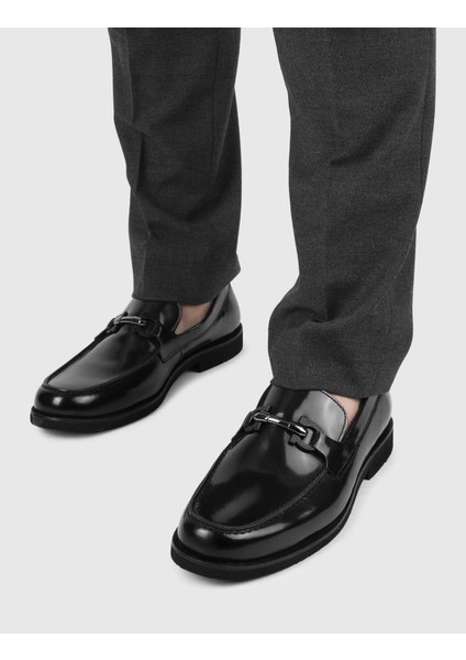 Cristiano Hakiki Açma Deri Erkek Siyah Loafer Ayakkabı fiyatları