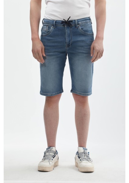 Erkek Likralı Bağcıklı Jean Şort fiyatları