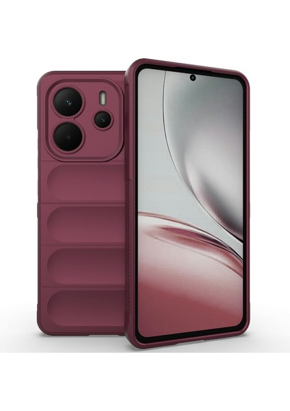 Xiaomi Redmi Note 14 4g (164.84MM) Kılıf Düşmeye Karşı Dayanıklı Yumuşak Tpu Sağlam Telefon Arka Kapağı-Şarap Kırmızısı (Yurt Dışından)