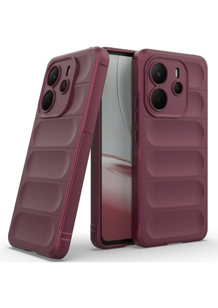 Xiaomi Redmi Note 14 4g (164.84MM) Kılıf Düşmeye Karşı Dayanıklı Yumuşak Tpu Sağlam Telefon Arka Kapağı-Şarap Kırmızısı (Yurt Dışından) fiyatları