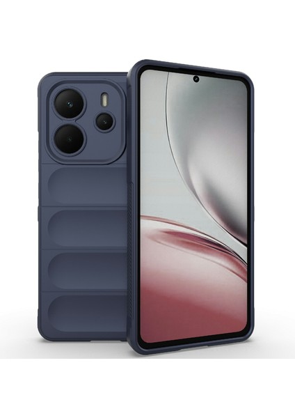 Xiaomi Redmi Note 14 4g (164.84MM) Kılıf Düşmeye Karşı Dayanıklı Yumuşak Tpu Sağlam Telefon Arka Kapağı-Koyu Mavi (Yurt Dışından)