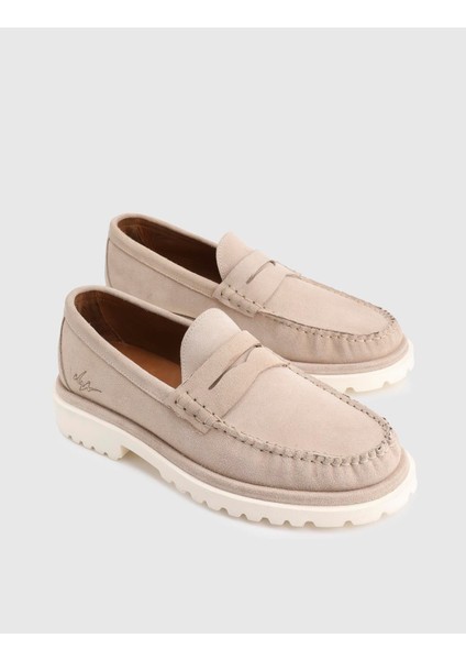 Crowle Süet Deri Bej Erkek Loafer Ayakkabı fiyatları
