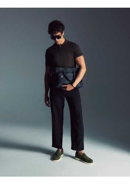 Crowle Süet Deri Yeşil Erkek Loafer Ayakkabı