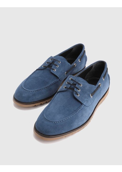Eccles Süet Deri Mavi Erkek Oxford Ayakkabı fırsatları