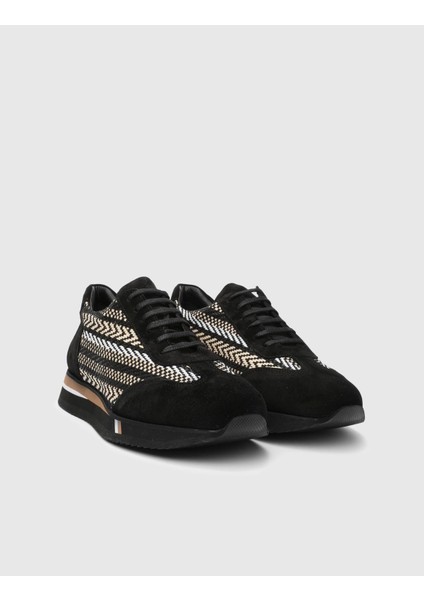 Bonnie Süet Hasır Siyah Erkek Oxford Ayakkabı