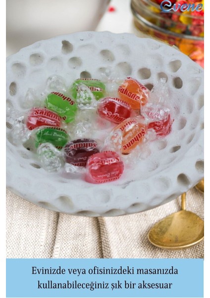 Şekerlik Sunumluk Drajelik Dekoratif Tabak Baloncuklu Model