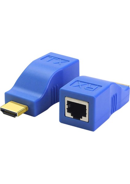 Extender Uzatma Adaptörü Cat5 Cat6 30 Metre Triline Extender