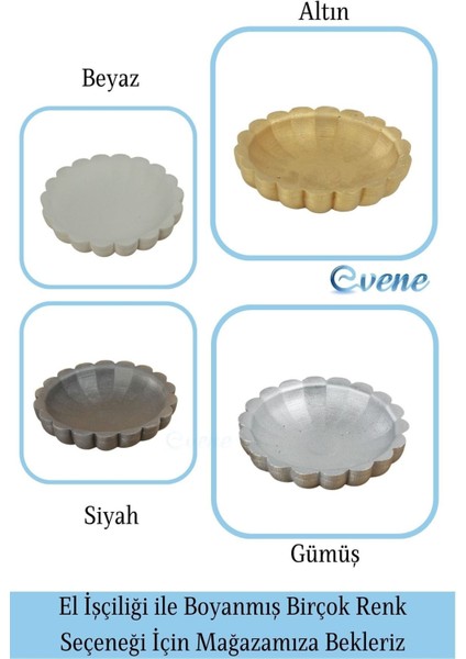 Şekerlik Siyah Renk Sunumluk Drajelik Dekoratif Tabak Çiçek Model