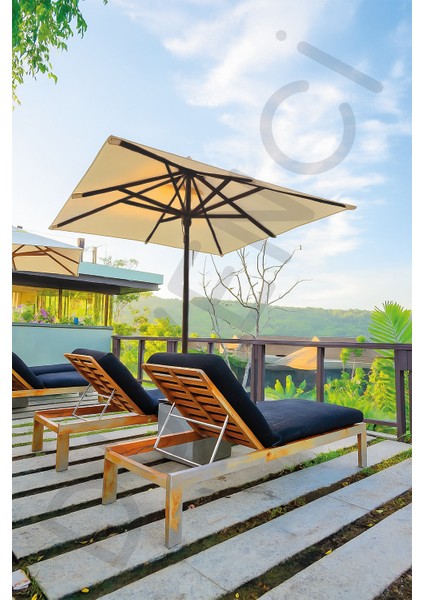 Alubrella Güneş Şemsiyesi Kare, 210 Cm, Krem Rengi Su Geçirmez Kumaş indirimleri