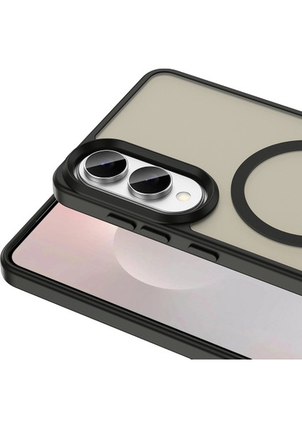 Galaxy S25 Edge Kılıf M-Safe Şarj Özellikli Mat Arka Yüzey Znth Sio Kapak - Derin Mor