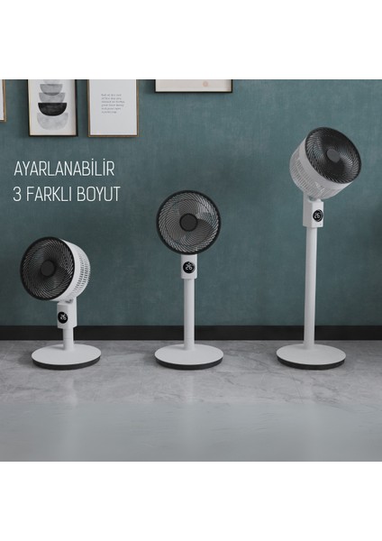 Sefte® 10” Ultra Sessiz Ayaklı Vantilatör – Uyku Modlu ve Enerji Tasarruflu Serinletici Fan