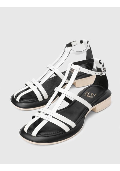 Graz Hakiki Deri Beyaz Kadın Sandalet fiyatları