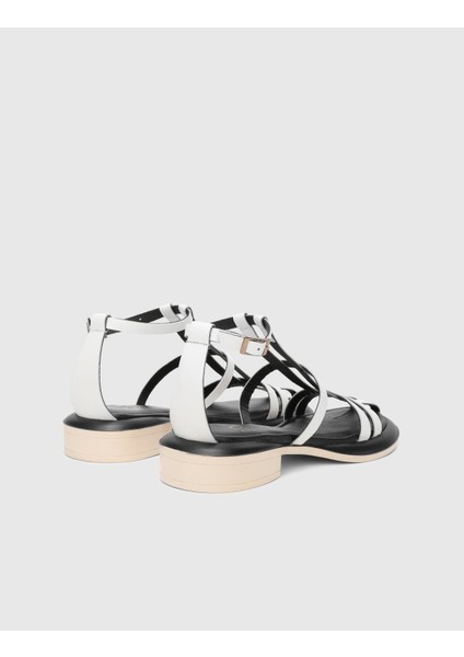 Graz Hakiki Deri Beyaz Kadın Sandalet fırsatları