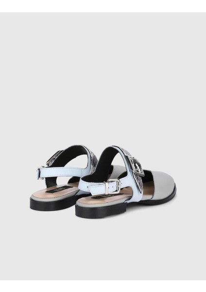 Kalika Hakiki Deri Mavi Kadın Sandalet fırsatları