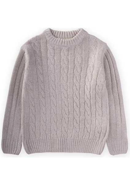 Saç Örgülü Kazak 1-8 Yaş Taş