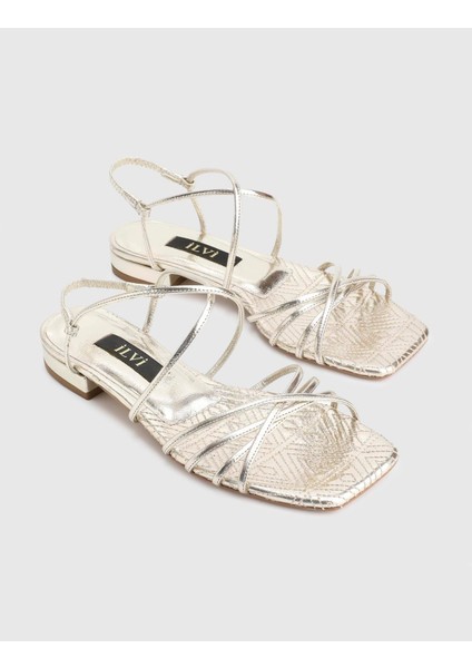 Charissa Hakiki Deri Altın Renk Kadın Sandalet fiyatları