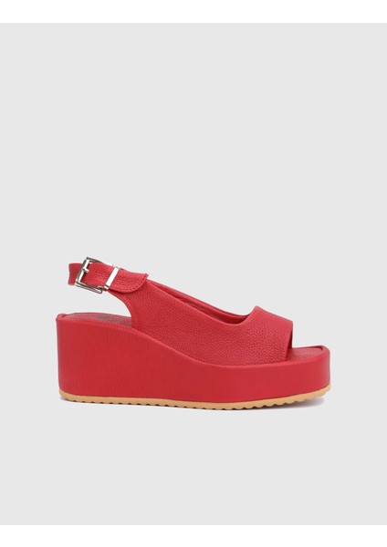 Latanya Hakiki Deri Kırmızı Kadın Topuklu Sandalet modelleri