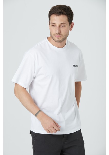 %100 Pamuk Erkek Relax Fit Rahat Kalıp Bisiklet Yaka Basic Düz Kısa Kollu Baskılı Tişört TNT-012 fırsatları