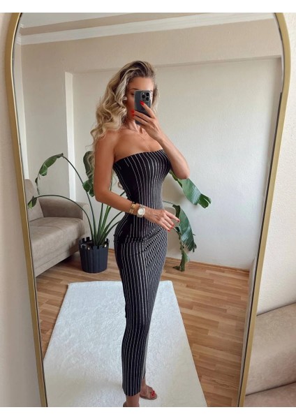 Matthew Taş Işlemeli Straplez Uzun Elbise modelleri