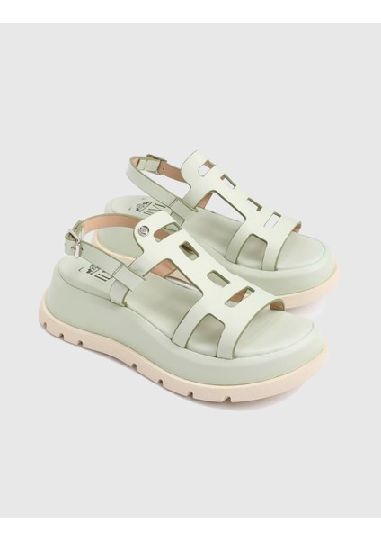 Odin Hakiki Deri Yeşil Kadın Sandalet fiyatları