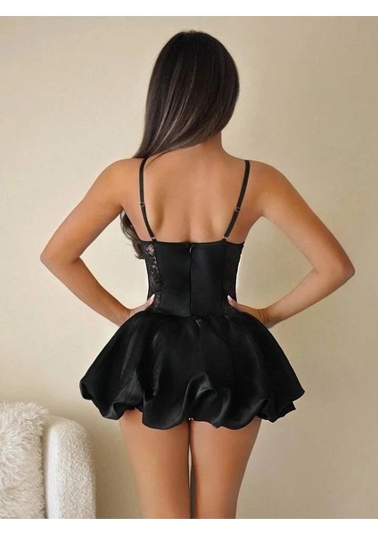 Sadie Saten & Dantel Detay Gloplu Elbise indirimleri