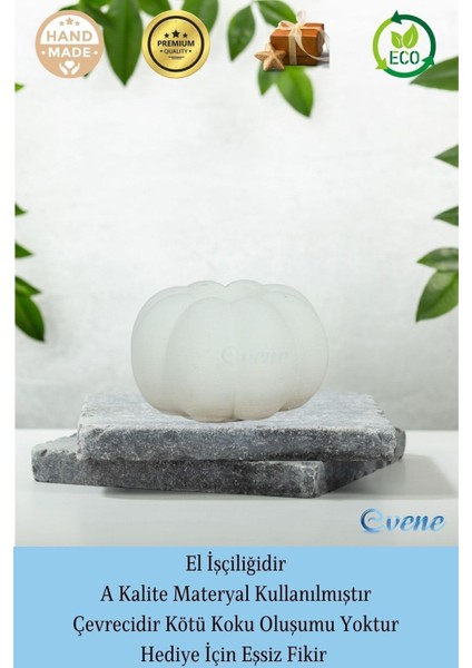 Mumluk Şamdan 3 Adet Tealight ve Ince Mum Uyumlu Kabak Model