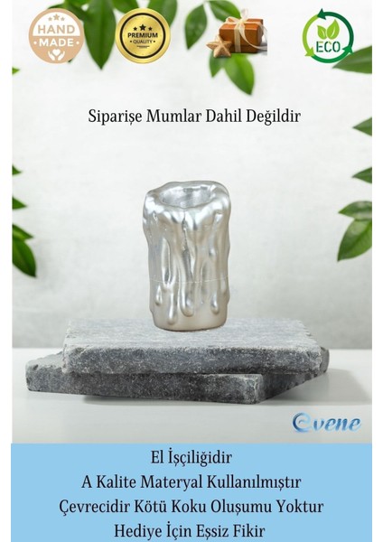 Mumluk Şamdan 3 Adet Tealight Uyumlu Üçlü Tüm Boylar Erimiş Mum Model
