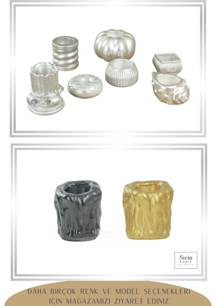 Şamdan Dekoratif Mumluk Şamdan Tealight Mum Uyumlu Erimiş Mum Orta Model