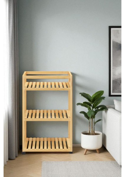 Bambu 3 Raflı Tekerlekli Sunum Servis Arabası Mutfak Rafı Sehpa Banyo Rafı DB-0029 fırsatları